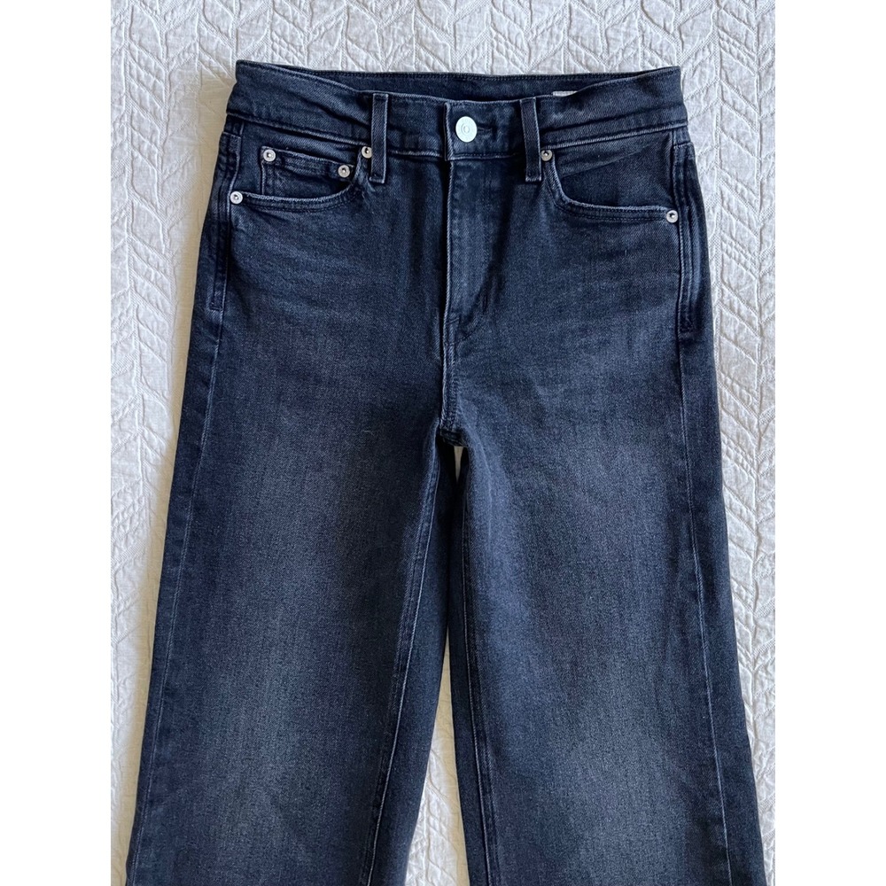 AYR The Secret Sauce Size 25S Date Night Black Wide Leg High Rise Jeans - Picture 7 of 8